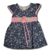 Denim Blue Flora Casual Dress - Baby Girls Clothes